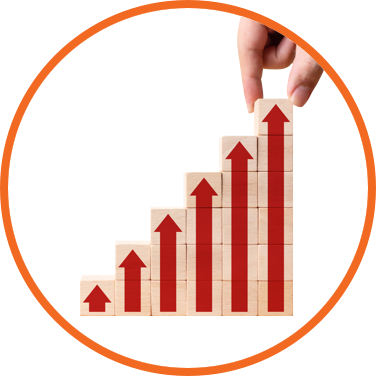 Arrow-styled bar chart showing increasingly high values